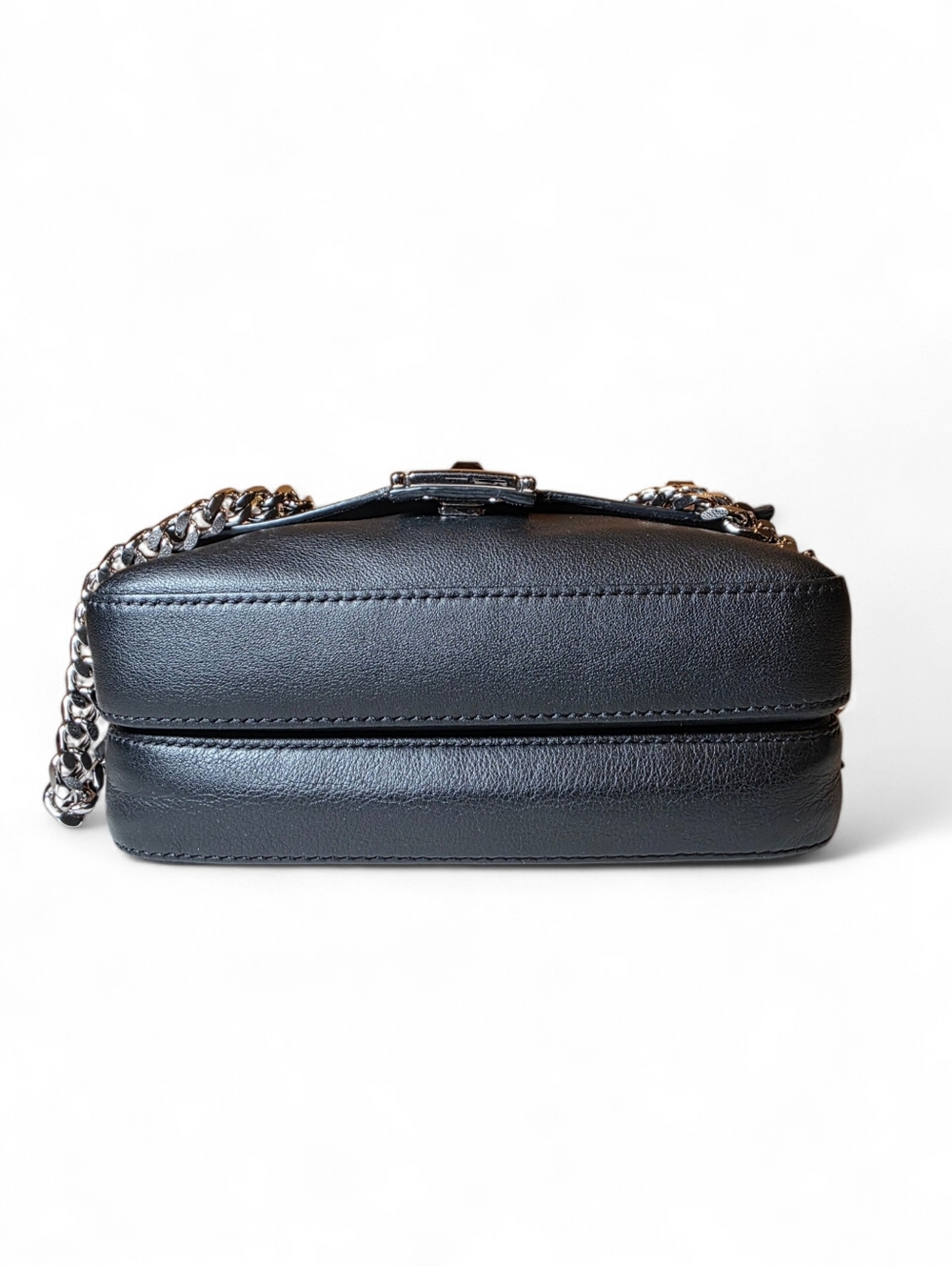 FENDI Double Mini Baguette Studded Crossbody Shoulder Bag Black Leather - Picture 5 of 13
